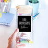 Personalised Glass Label Teacher Storage Jar Black