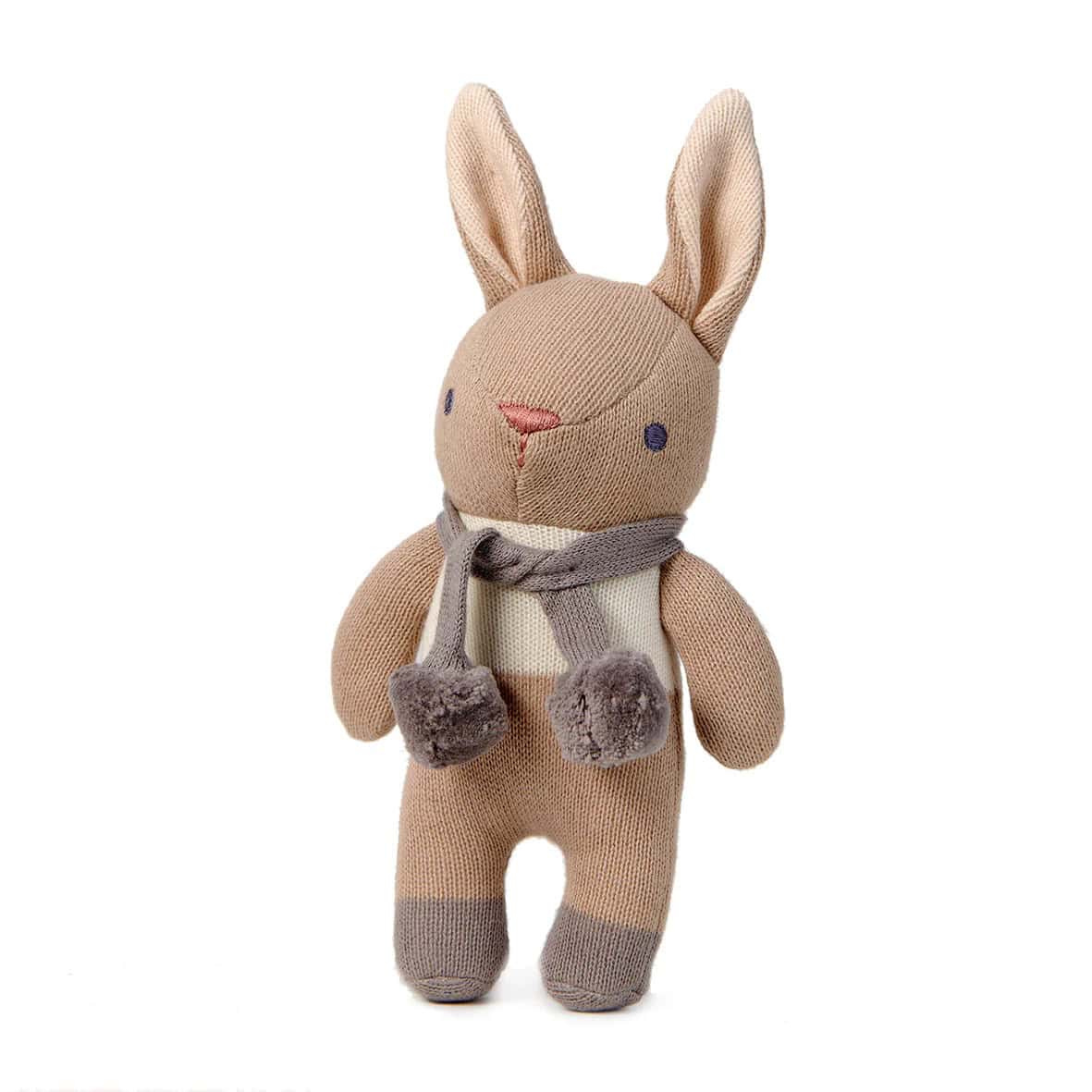 Personalised Taupe Baby Bunny Knit Gift Set