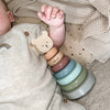 Personalised Wooden Colourful Teddy Stacking Toy