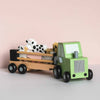Personalised Wooden Farm Tractor Toy with Trailer and Animals