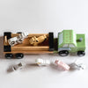 Personalised Wooden Farm Tractor Toy with Trailer and Animals