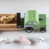 Personalised Wooden Farm Tractor Toy with Trailer and Animals
