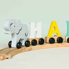 Personalised Elephant Wooden Pastel Letter Name Train Toy