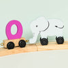 Personalised Elephant Wooden Pastel Letter Name Train Toy