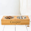 Personalised Name Bamboo Double Dog or Cat Bowl